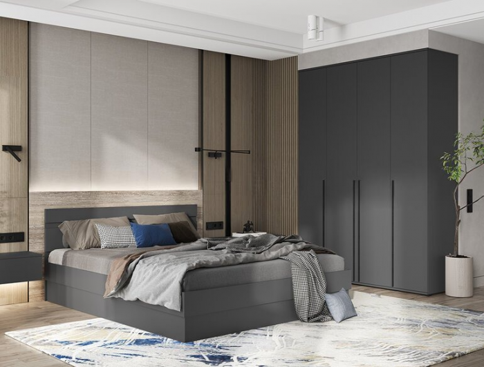 Спальня Норд + Челси, композиция 2, Графит/Графит