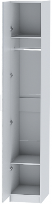 Шкаф-пенал №1 "Иннэс-7" - Белый/Бетон снежный