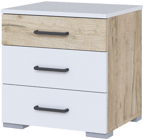 Тумба прикроватная "Теана" - Крафт серый/МДФ светло-серый