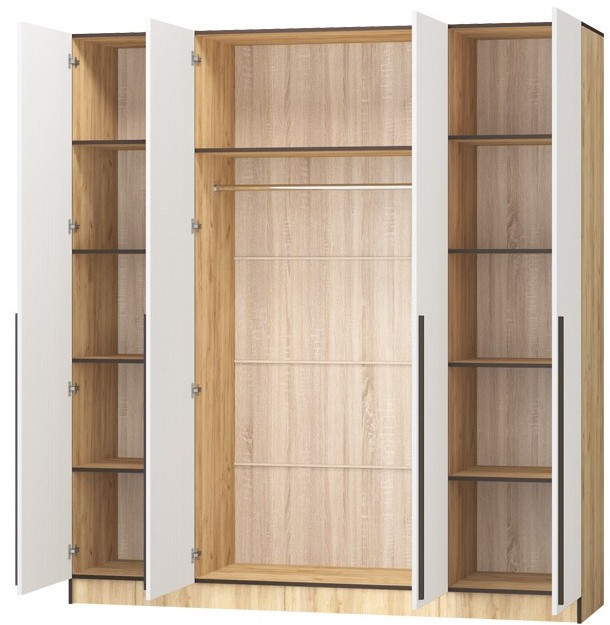 Шкаф Бастион ЛДСП 2,0 (Крафт золотой / Белый древесный)