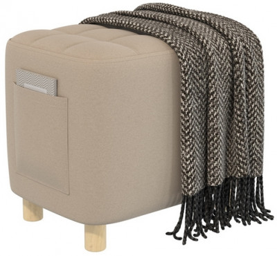 Банкетка 6-5127ТКВбеж Вики, цвет ткань бежевая, ШхГхВ 53х40х46 см.(прямоугольная тканевая банкетка на четырёх ножках)