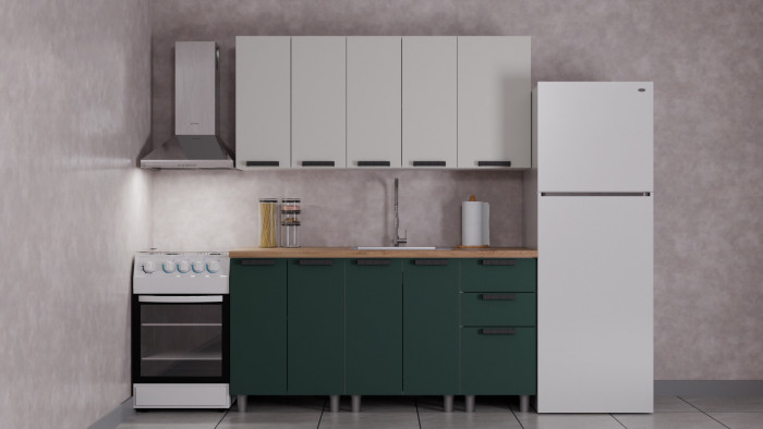 МК Аленушка Н2Я 600 Лаванда Изумруд, скоба черный (со столешницей)