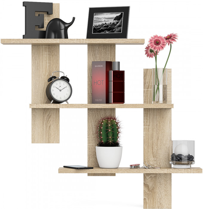 Полка СВК-5, цвет дуб сонома, ШхГхВ 84х13,6х88 см.