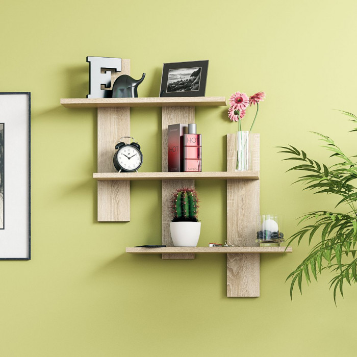 Полка СВК-5, цвет дуб сонома, ШхГхВ 84х13,6х88 см.