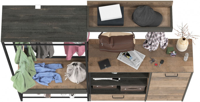 Трувор Прихожая 217, дуб гранж песочный/интра