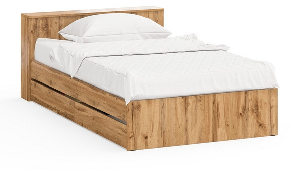 Ксения Кровать с ящиками 1200, дуб вотан