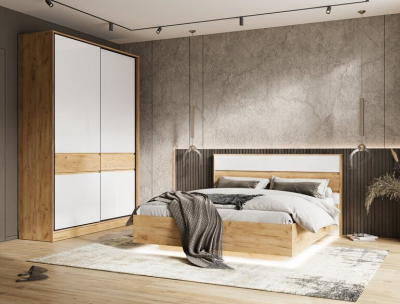 Спальня Роджина дуб крафт/белый глянец