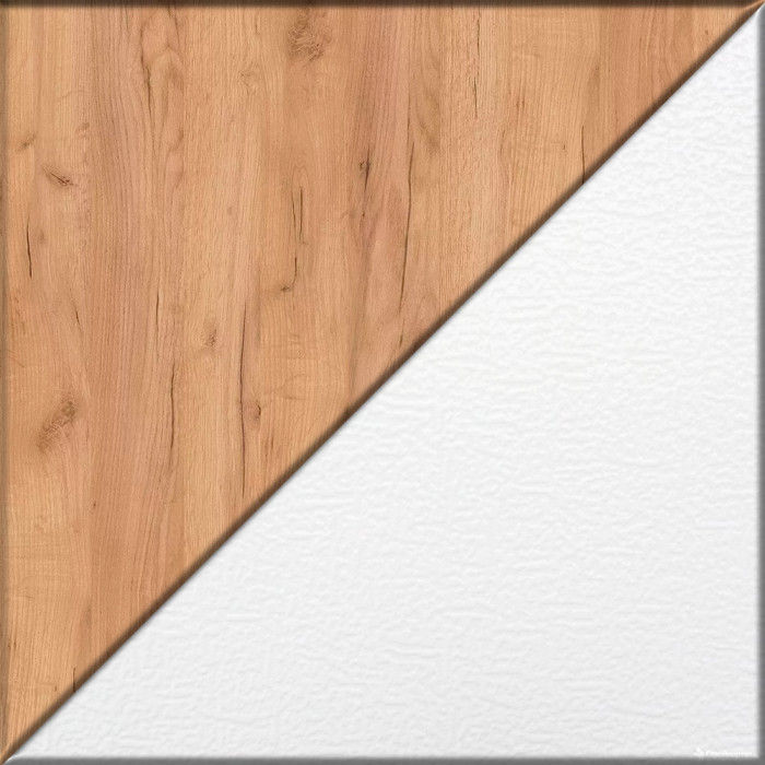 Лидер-8 Стол + Тумба МД 3.15, цвет белый шагрень/крафт золото, ШхГхВ 205х50/30х75 см. или 115х50/120х75 см., НЕ универсальная сборка