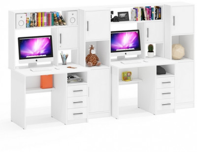 С-МД-СК9 Компоновка № 06, цвет белый шагрень, ШхГхВ 290х70х160 см., НЕ универсальная сборка