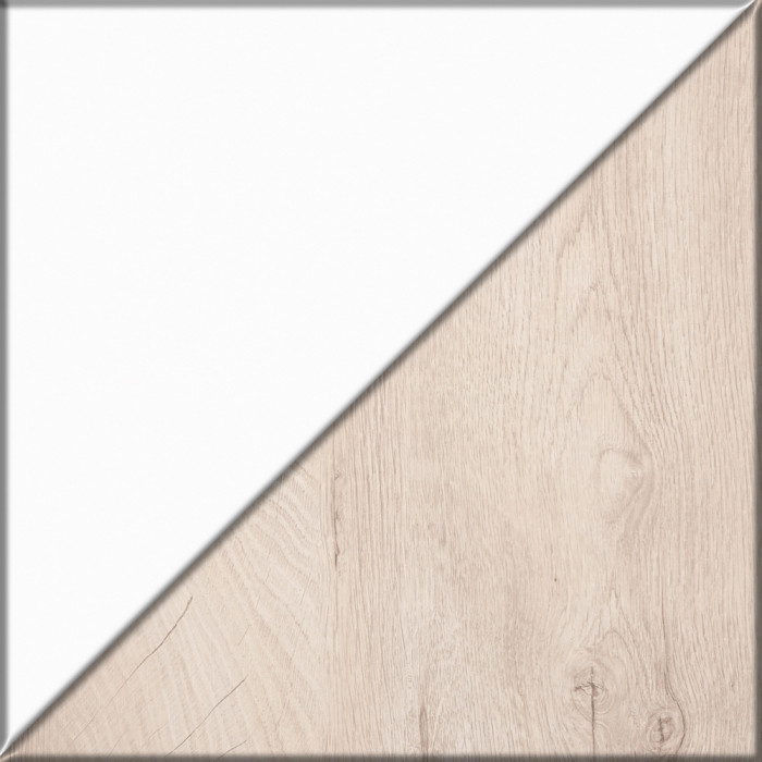 Муссон Кровать 11.41 + ортопед + Комод 13.97, цвет белый/дуб эндгрейн элегантный, сп. м. 1600х2000 мм., б/м