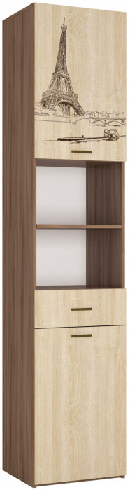 Орион пенал с ящиками (2200х450х425) ясень шимо/дуб сонома