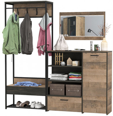 Трувор Прихожая 218, дуб гранж песочный/интра