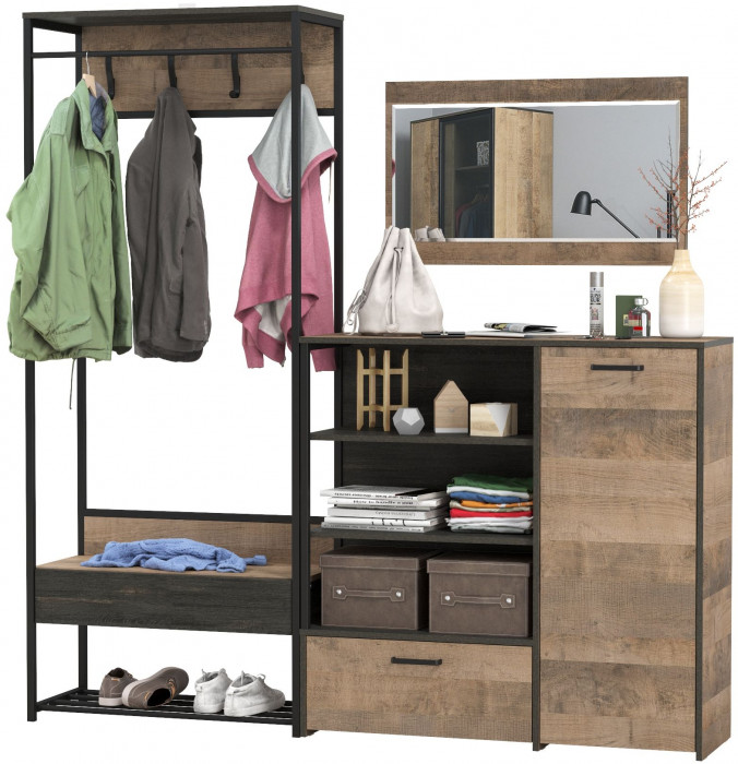 Трувор Прихожая 218, дуб гранж песочный/интра