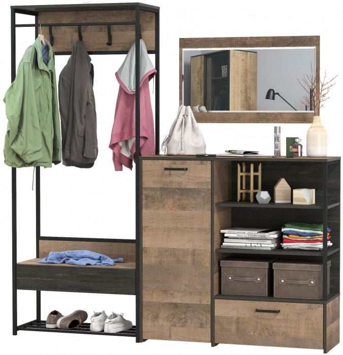 Трувор Прихожая 218, дуб гранж песочный/интра