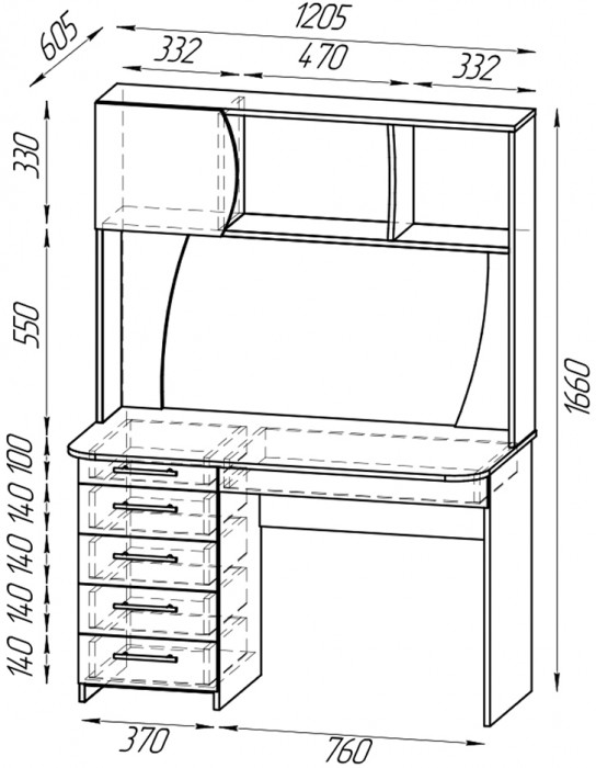 Два стола рабочих 6-0606 Сигма + два кресла 103 серых, цвет бодега тёмный/бодега светлый, ШхГхВ 241х60,5х166 см., НЕ универсальная сборка