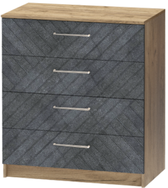 Комод №1 "Иннэс-7", Крафт золотой/Бетон графит