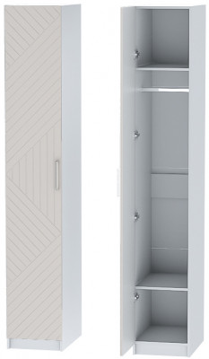 Шкаф-пенал №1 "Иннэс-7" - Белый/Тирамису матовый