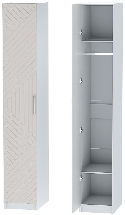 Шкаф-пенал №1 "Иннэс-7" - Белый/Тирамису матовый