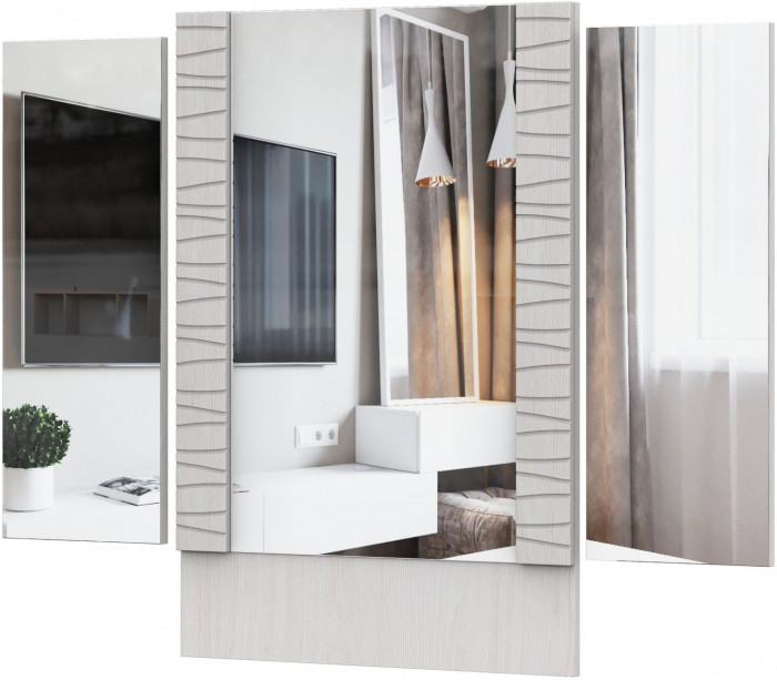 Модульная система "Гамма 20" Зеркало (стол туалетный) Серия №4 Ясень анкор  светлый / Сандал светлый