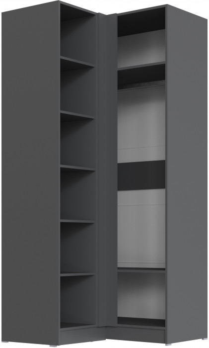 Шкаф угловой Вегас, Графит серый/Камень серый