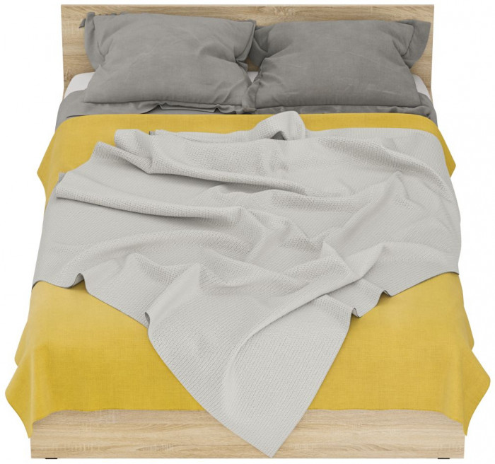 Стандарт Кровать с ящиками 1400, цвет дуб сонома, ШхГхВ 143,5х203,5х70 см., сп.м. 1400х2000 мм., без матраса, основание есть