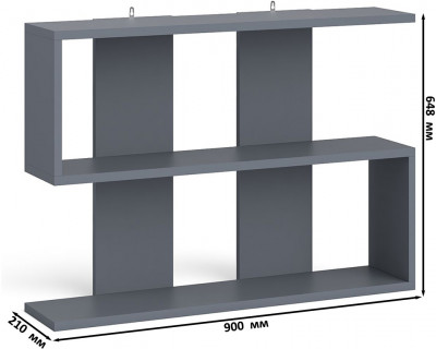 Мори Стол компьютерный МС-1 правый + Комод МК800.1 + Полка 900, цвет графит/белый, ШхГхВ 170,4х50х209,6 см., НЕ универсальная сборка