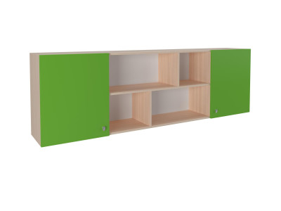 Полка надкроватная Дуб молочный/Салатовый