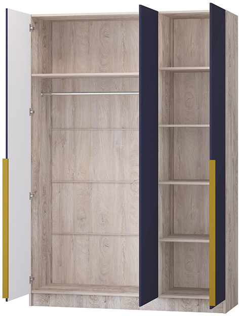 Шкаф Авис 1,5 (№1), Дуб эндгрейн/Сапфир