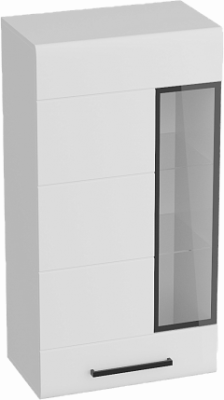 Кёльн Шкаф-витрина 1145 Белый Аляска/ Белый глянец