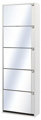 Обувница Комфорт К-5S с зеркалом Белый