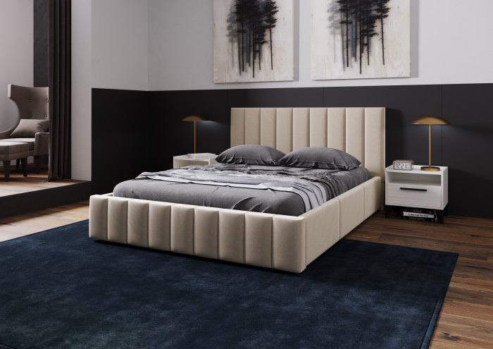 Нега Кровать интерьерная 160 бежевый, ортопед