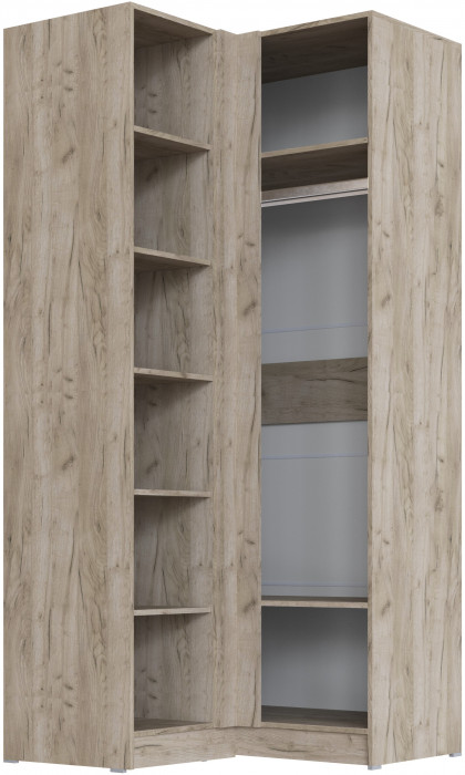 Шкаф угловой Вегас, Дуб крафт серый/Цемент