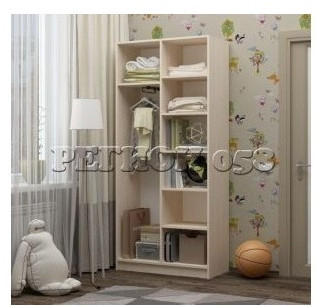 Шкаф детский Бемби-9 МДФ (Дуб белёный, Цитрус глянец)