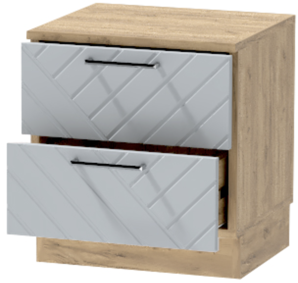 Тумба-6 прикроватная напольная "Иннэс-7", Крафт золотой/Монблан Р-866