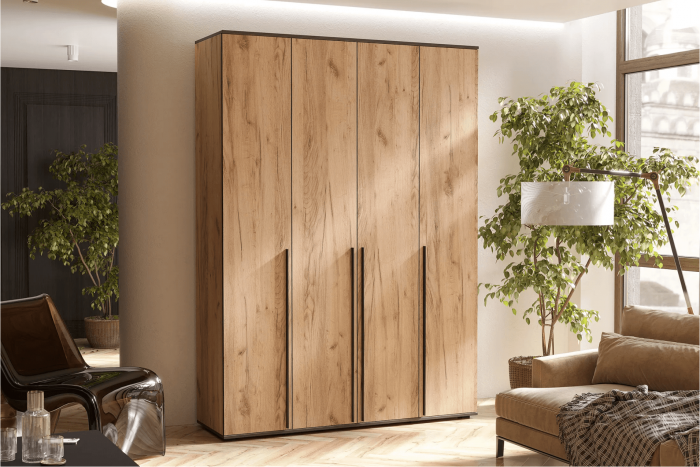 Норд Шкаф 4-х створчатый 1600 Дуб Крафт белый