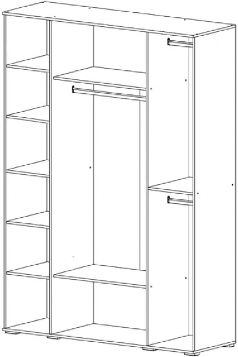Норд Шкаф 4-х створчатый 1600 Дуб Крафт белый