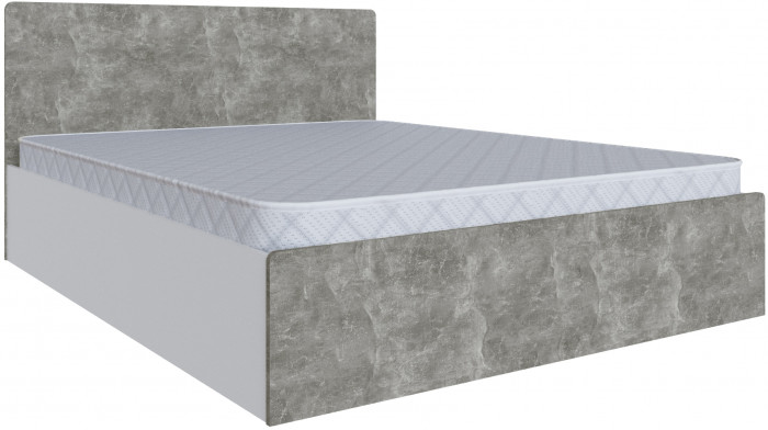 Кровать 160х200 Мадрид с настилом ДСП (МД-1), Белый/Ателье светлое