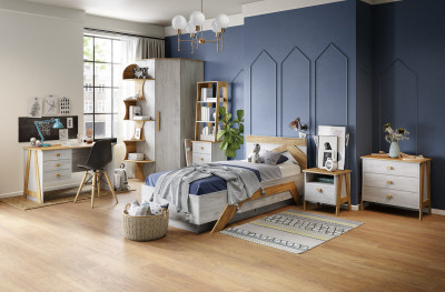 Модульная подростковая комната "Скандинавия" - Бетон пайн светлый/Дуб наварра