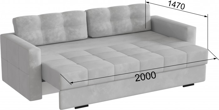 Диван раскладной Брэй светло-серый