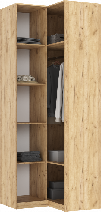 Марвэл Шкаф угловой, Дуб крафт/Браш вайт