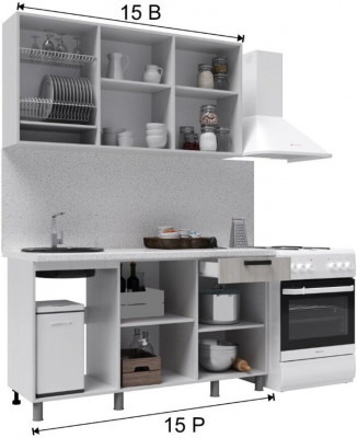 Кухонный гарнитур Нагано 1,5м, Кашемир