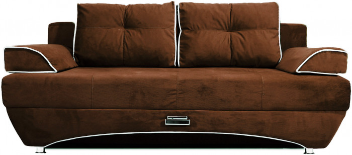 Диван-кровать раскладной еврокнижка прямой Валенсия велюр, цвет коричневый
