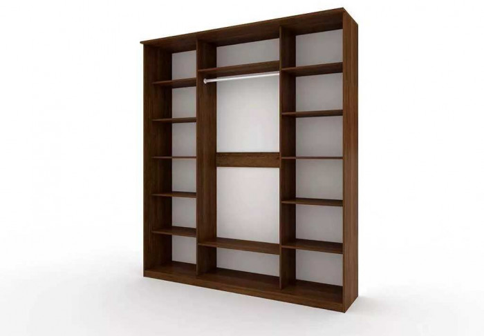 Шкаф купе Модерн 2076х600 3-х дверный 3-х секционный зеркальный с пескоструем №4 венге