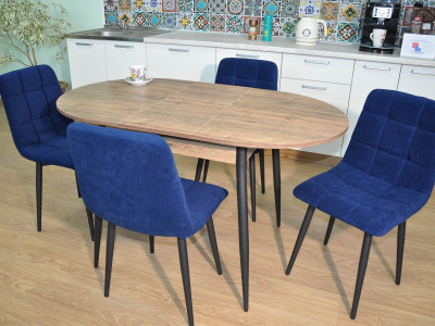 Обеденная группа Стиль-1 / Стул Х 4 шт. / Дуб Веллингтон/черный / бид 36