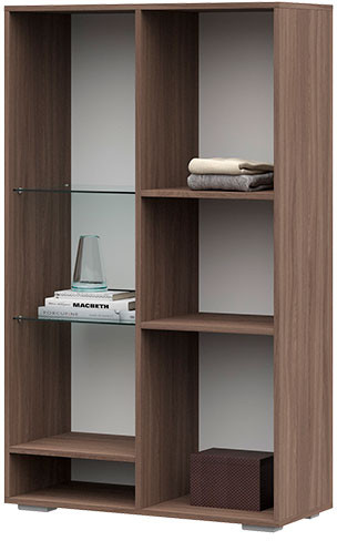 Вегас Стеллаж 800*1330*346 шимо темн/кофе с молоком