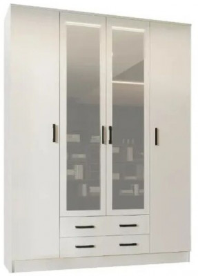 Квадро Шкаф четырёхдверный белый (Белый)