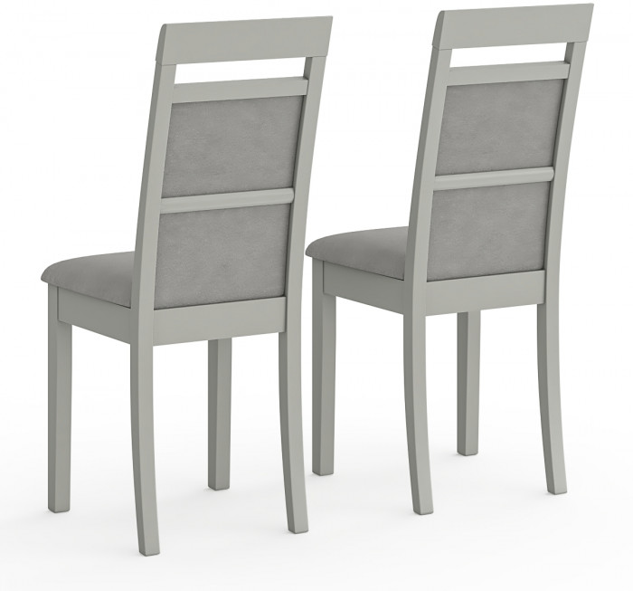 Два стула Мебель--24 Гольф-12 разборных, цвет серый, обивка ткань велюр серый 63, ШхГхВ 40х40х100 см., от пола до верха сиденья 47 см.(мягкая спинка)