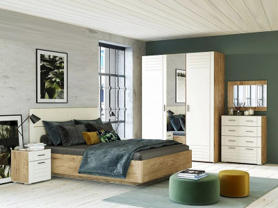 Спальня Livorno 3 дуб бунратти / софт панакота