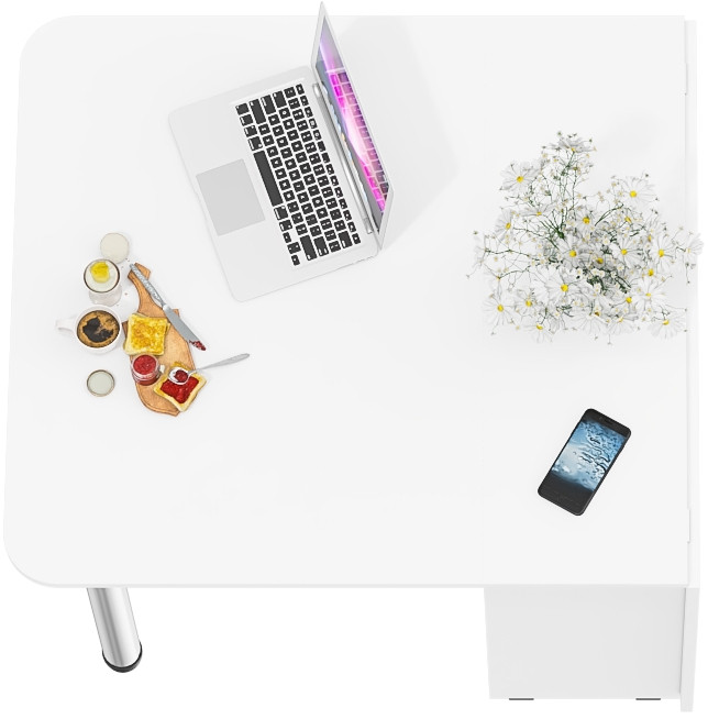 Стол-книжка обеденный МД-СО-04, белый шагрень/ножки хром