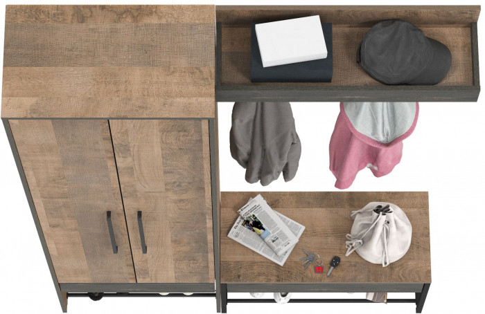 Трувор Прихожая 197, дуб гранж песочный/интра